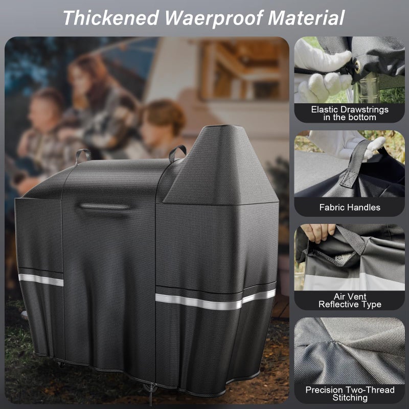 Utheer Grill Cover for Pit Boss Austin XL/Rancher XL, Z Grill 1000, 1100, 1100 Pro, 1000S, 1000SC, 1000Sq, 1000SC2, 1150 1500 Series Wood Pellet Grill, 600D Heavy Duty Waterproof, UV Protection Cover - Image 3